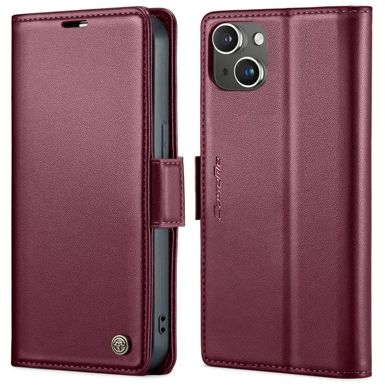CaseMe 023 Butterfly Buckle Litchi Texture RFID Anti-theft Leather Phone Case For iPhone 13 For iPhone 13 mini