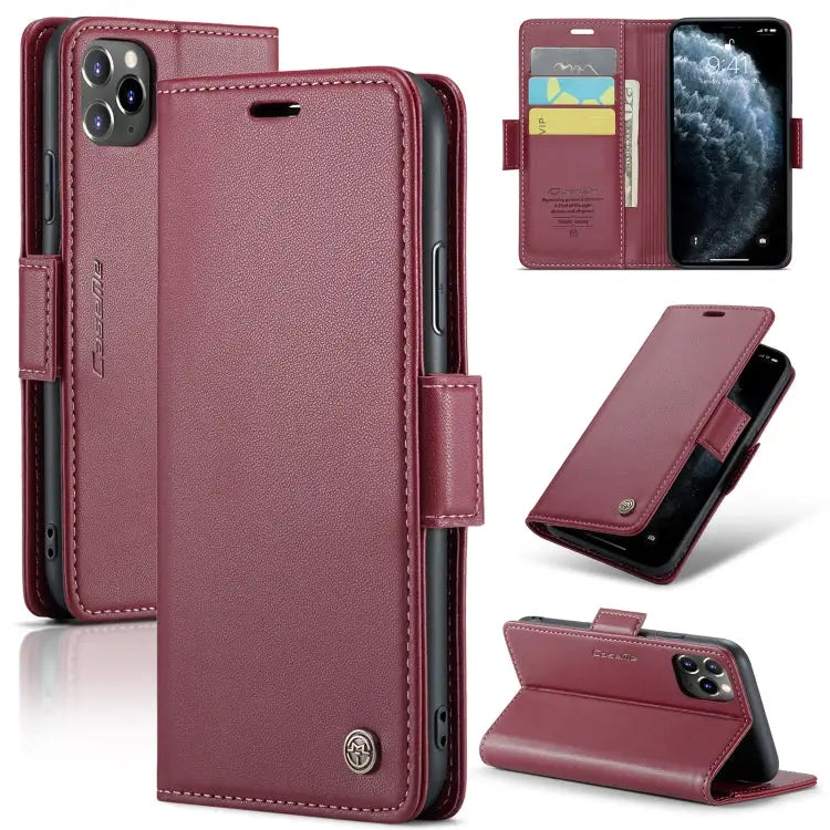 CaseMe 023 Butterfly Buckle Litchi Texture RFID Anti-theft Leather Phone Case For iPhone 11 Pro For iPhone 11 Pro Max