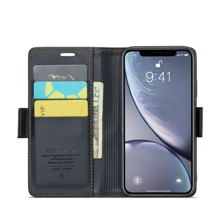 CaseMe 023 Butterfly Buckle Litchi Texture RFID Anti-theft Leather Phone Case