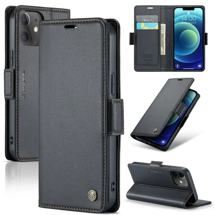 CaseMe 023 Butterfly Buckle Litchi Texture RFID Anti-theft Leather Phone Case For iPhone 12 / 12 Pro For iPhone 12 Pro