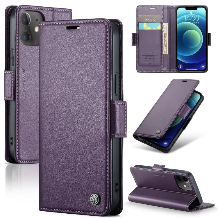 CaseMe 023 Butterfly Buckle Litchi Texture RFID Anti-theft Leather Phone Case For iPhone 12 / 12 Pro For iPhone 12 Pro