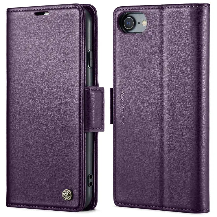CaseMe 023 Butterfly Buckle Litchi Texture RFID Anti-theft Leather Phone Case - For iPhone SE 2022/SE 2020/6/7/8