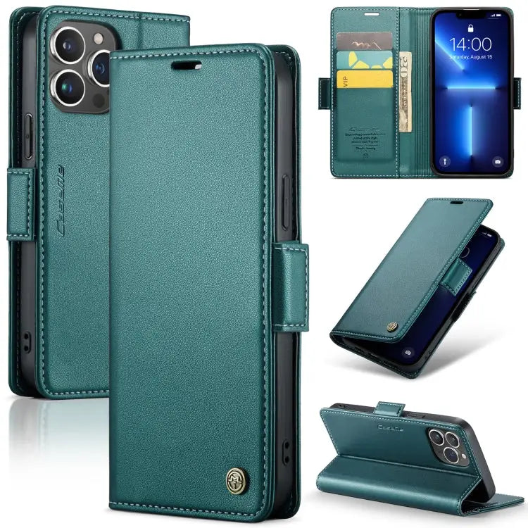 CaseMe 023 Butterfly Buckle Litchi Texture RFID Anti-theft Leather Phone Case For iPhone 13 For iPhone 13 mini