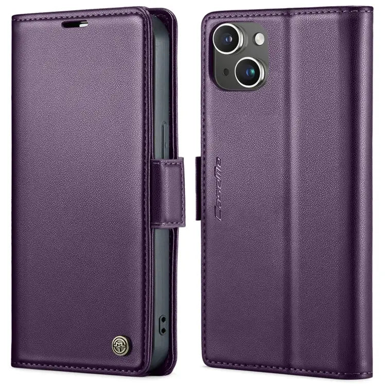 CaseMe 023 Butterfly Buckle Litchi Texture RFID Anti-theft Leather Phone Case For iPhone 13 For iPhone 13 mini