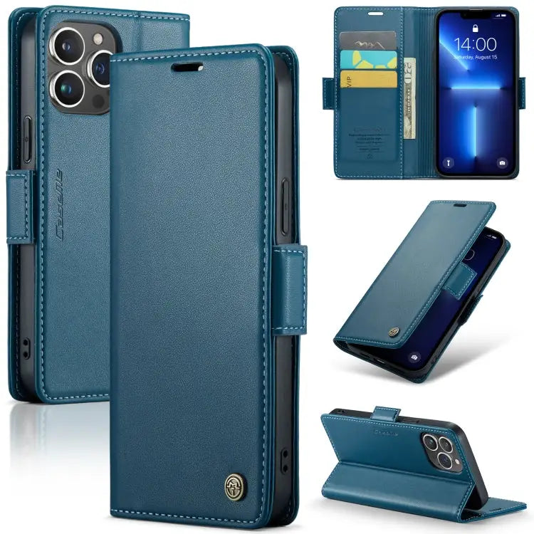 CaseMe 023 Butterfly Buckle Litchi Texture RFID Anti-theft Leather Phone Case For iPhone 13 For iPhone 13 mini