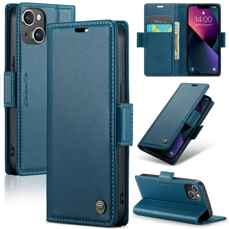 CaseMe 023 Butterfly Buckle Litchi Texture RFID Anti-theft Leather Phone Case For iPhone 13 For iPhone 13 mini