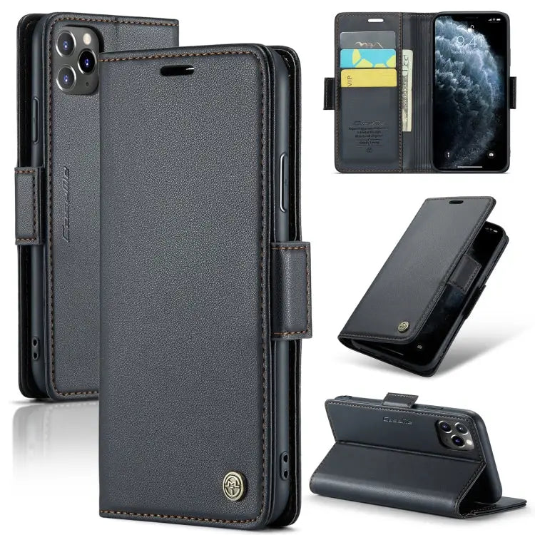 CaseMe 023 Butterfly Buckle Litchi Texture RFID Anti-theft Leather Phone Case For iPhone 11 Pro For iPhone 11 Pro Max