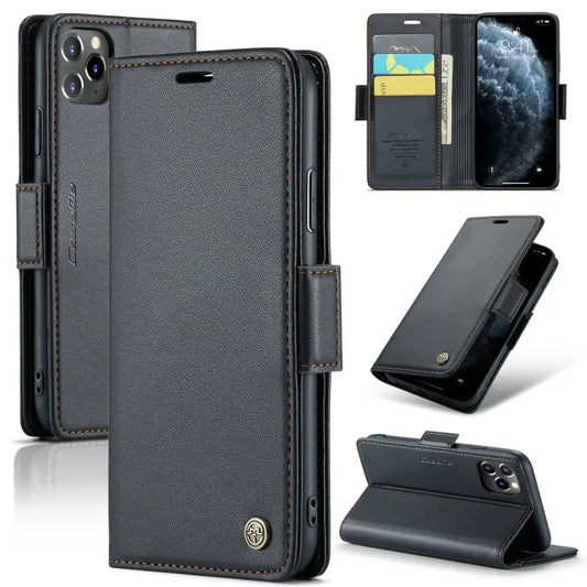 CaseMe 023 Butterfly Buckle Litchi Texture RFID Anti-theft Leather Phone Case For iPhone 11 Pro For iPhone 11 Pro Max