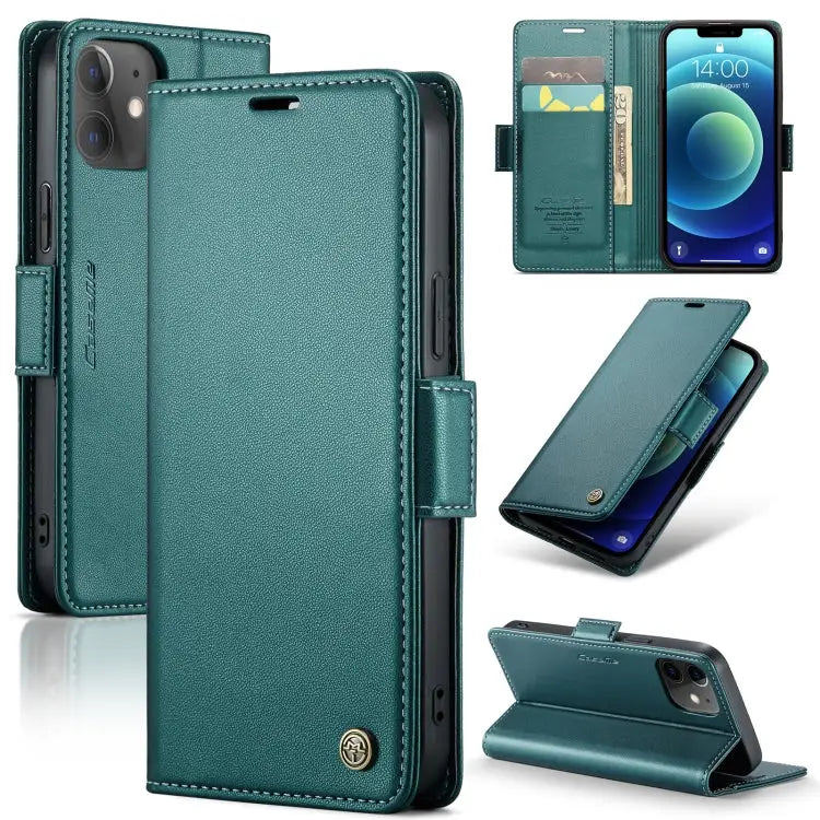 CaseMe 023 Butterfly Buckle Litchi Texture RFID Anti-theft Leather Phone Case For iPhone 12 / 12 Pro For iPhone 12 Pro