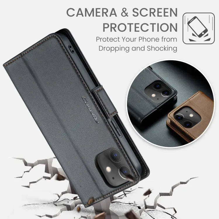 CaseMe 023 Butterfly Buckle Litchi Texture RFID Anti-theft Leather Phone Case For iPhone 12 / 12 Pro For iPhone 12 Pro