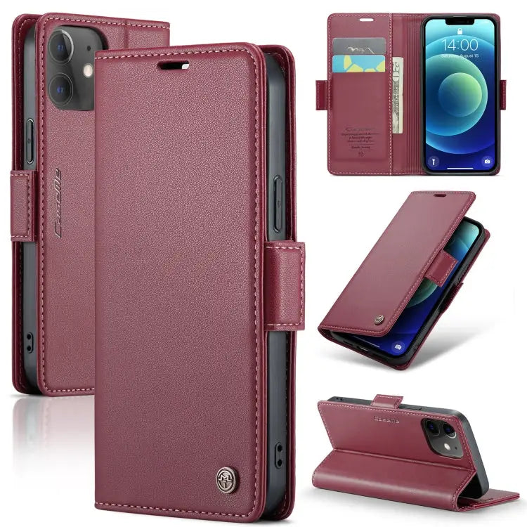 CaseMe 023 Butterfly Buckle Litchi Texture RFID Anti-theft Leather Phone Case For iPhone 12 / 12 Pro For iPhone 12 Pro