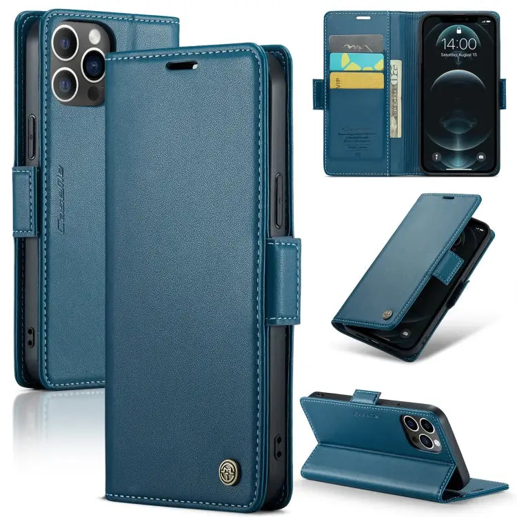 CaseMe 023 Butterfly Buckle Litchi Texture RFID Anti-theft Leather Phone Case For iPhone 12 / 12 Pro For iPhone 12 Pro