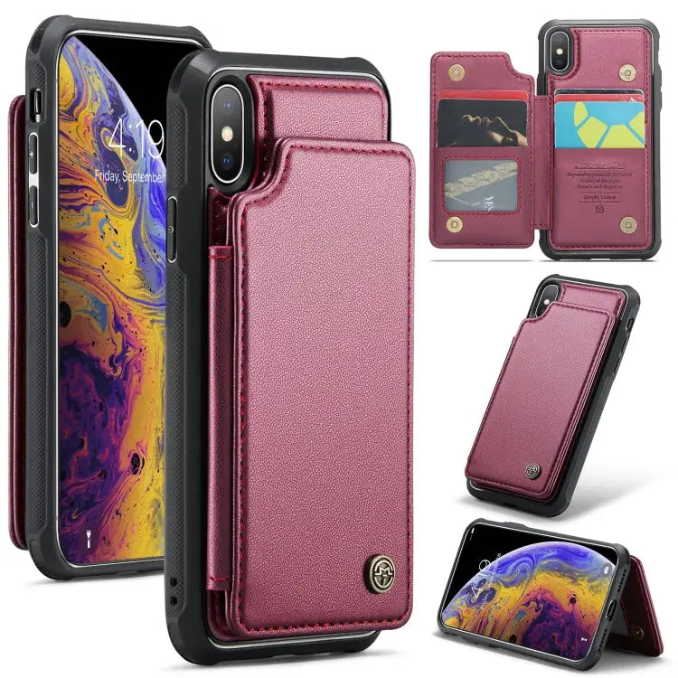 CaseMe C22 Card Slots Holder RFID Anti-theft Phone Case For iPhone 11 Pro For iPhone XS / X For iPhone XR For iPhone XS