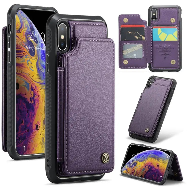 CaseMe C22 Card Slots Holder RFID Anti-theft Phone Case For iPhone 11 Pro For iPhone XS / X For iPhone XR For iPhone XS