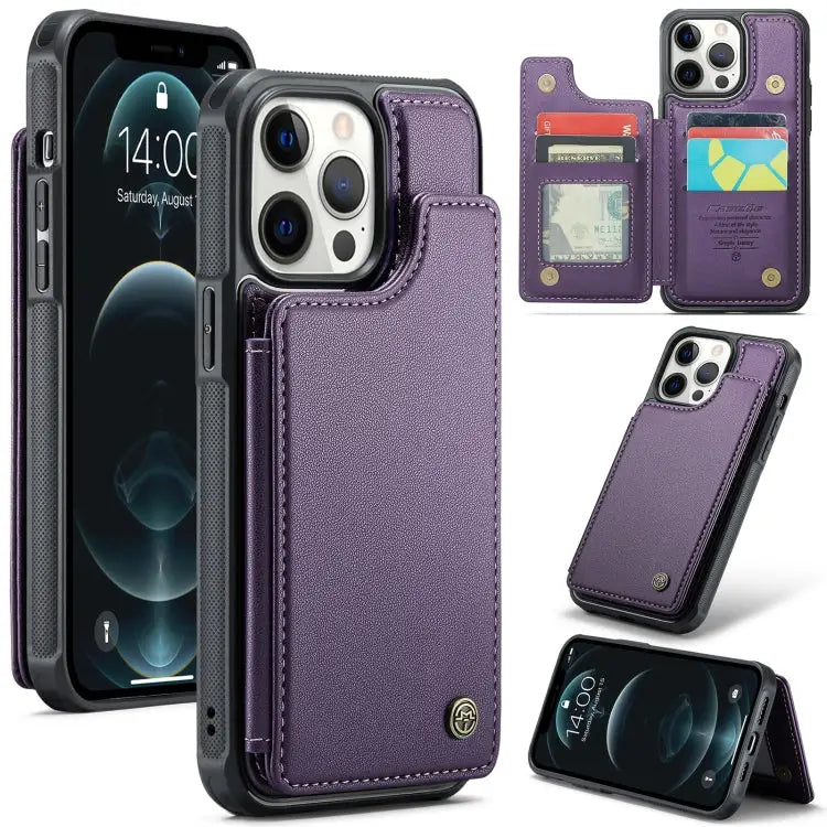 CaseMe C22 Card Slots Holder RFID Anti-theft Phone Case For iPhone 12 / 12 Pro For iPhone 12 Pro Max For iPhone 11 Pro