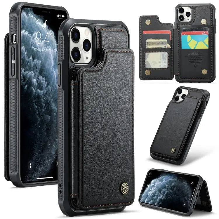 CaseMe C22 Card Slots Holder RFID Anti-theft Phone Case For iPhone 12 / 12 Pro For iPhone 12 Pro Max For iPhone 11 Pro