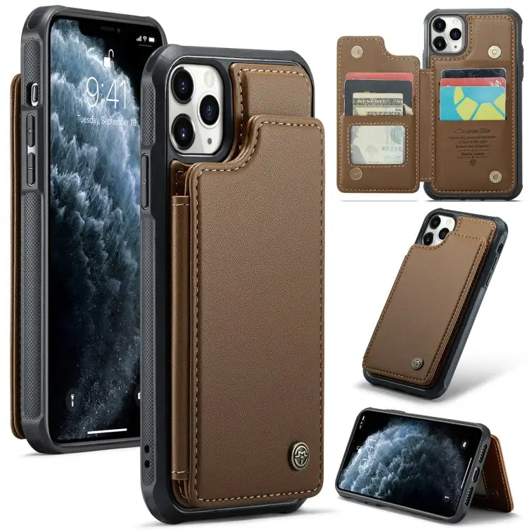 CaseMe C22 Card Slots Holder RFID Anti-theft Phone Case For iPhone 12 / 12 Pro For iPhone 12 Pro Max For iPhone 11 Pro