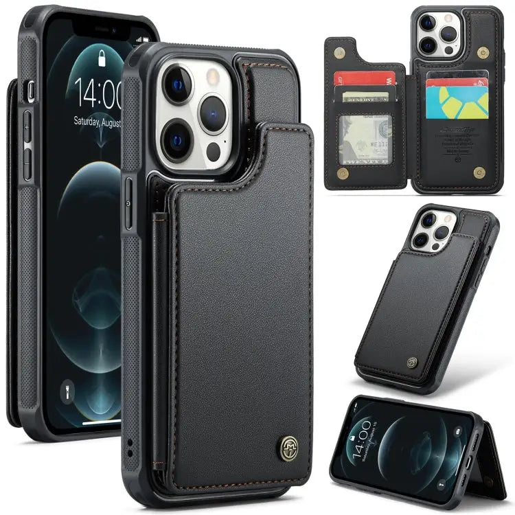 CaseMe C22 Card Slots Holder RFID Anti-theft Phone Case For iPhone 12 / 12 Pro For iPhone 12 Pro Max For iPhone 11 Pro
