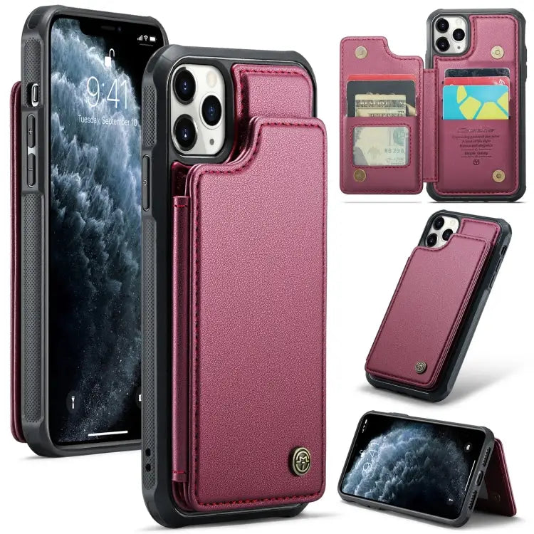 CaseMe C22 Card Slots Holder RFID Anti-theft Phone Case For iPhone 12 / 12 Pro For iPhone 12 Pro Max For iPhone 11 Pro