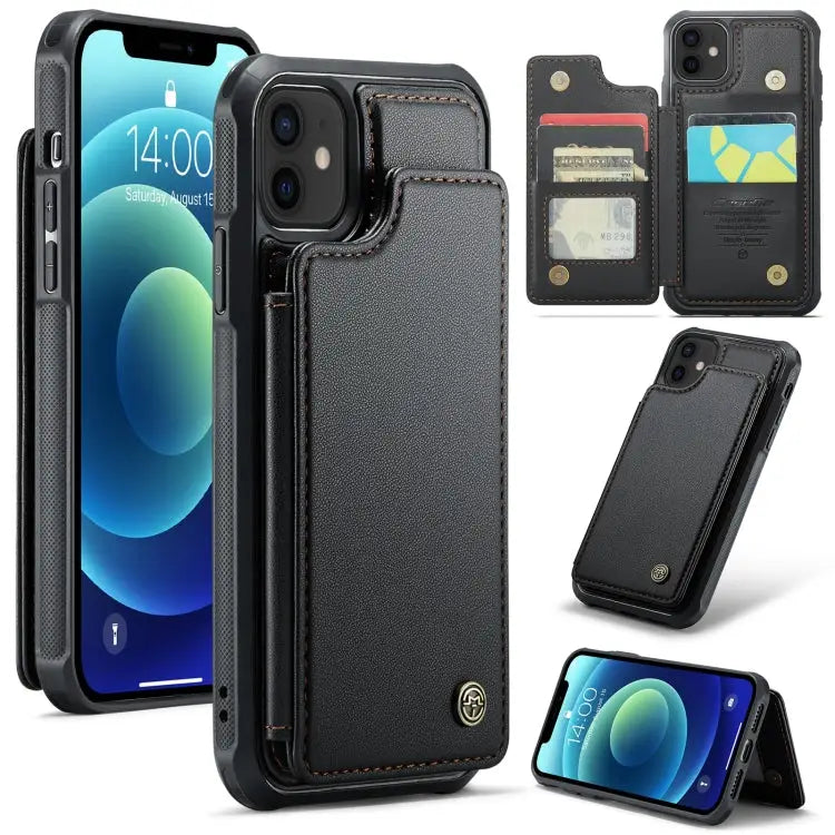CaseMe C22 Card Slots Holder RFID Anti-theft Phone Case For iPhone 12 / 12 Pro For iPhone 12 Pro Max For iPhone 11 Pro