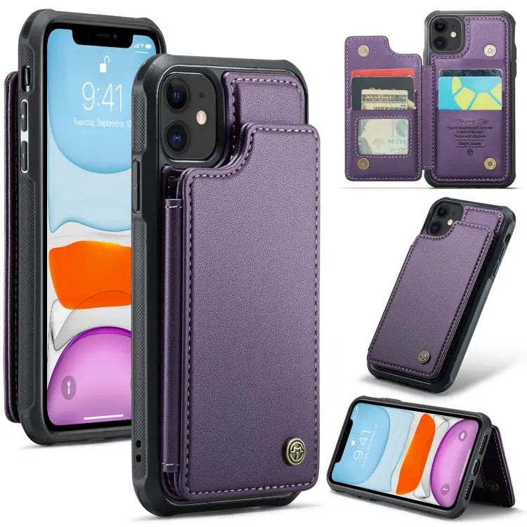 CaseMe C22 Card Slots Holder RFID Anti-theft Phone Case For iPhone 12 / 12 Pro For iPhone 12 Pro Max For iPhone 11 Pro