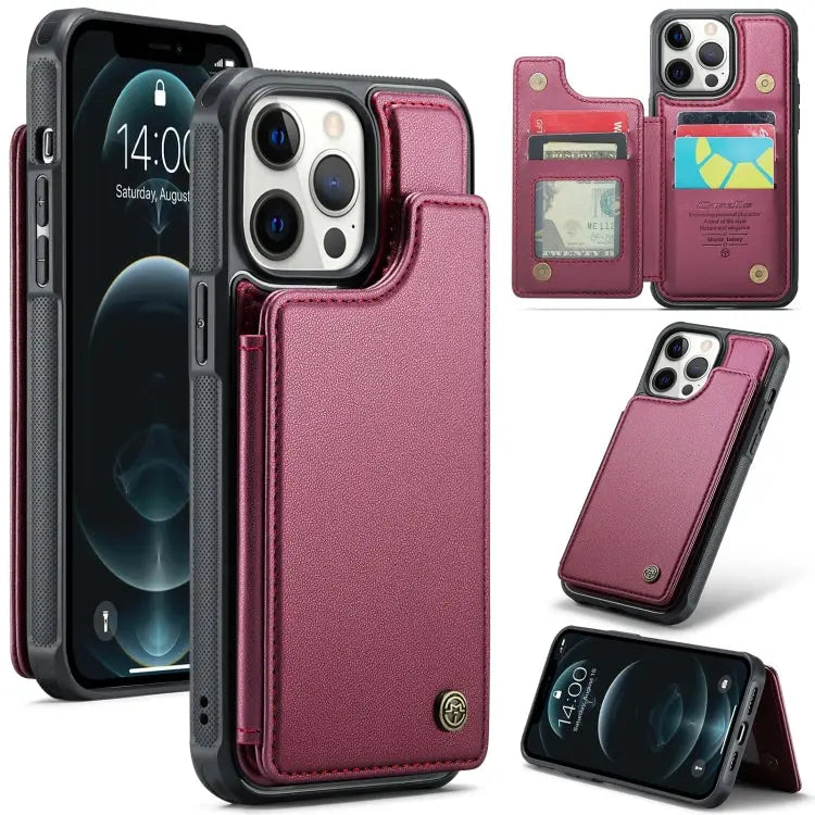 CaseMe C22 Card Slots Holder RFID Anti-theft Phone Case For iPhone 12 / 12 Pro For iPhone 12 Pro Max For iPhone 11 Pro