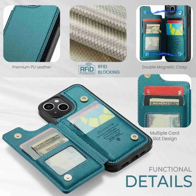 CaseMe C22 Card Slots Holder RFID Anti-theft Phone Case For iPhone 14 Plus For iPhone 14 For iPhone 14 Pro For iPhone
