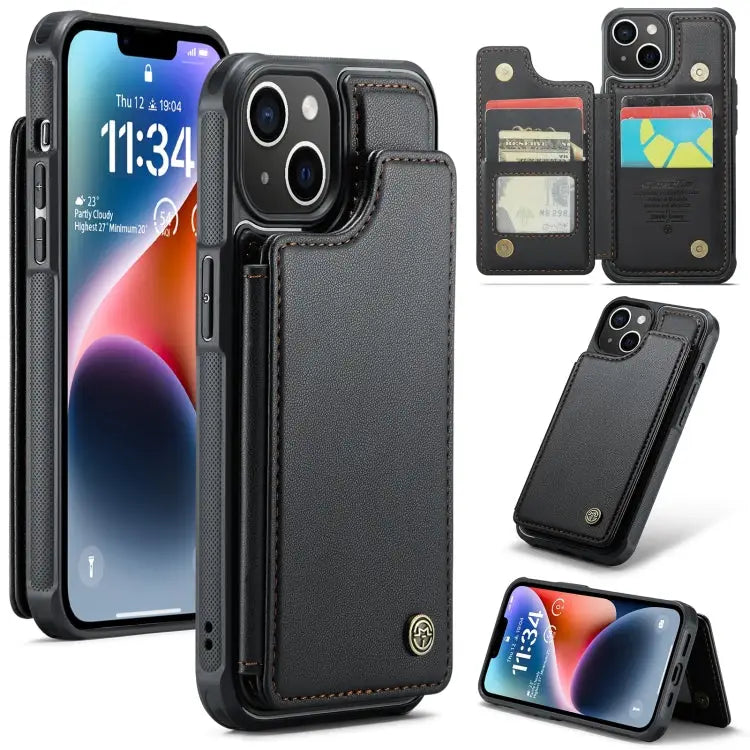 CaseMe C22 Card Slots Holder RFID Anti-theft Phone Case For iPhone 14 Plus For iPhone 14 For iPhone 14 Pro For iPhone