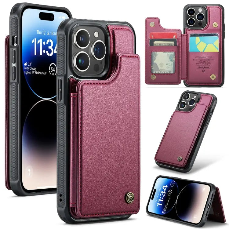 CaseMe C22 Card Slots Holder RFID Anti-theft Phone Case For iPhone 14 Plus For iPhone 14 For iPhone 14 Pro For iPhone