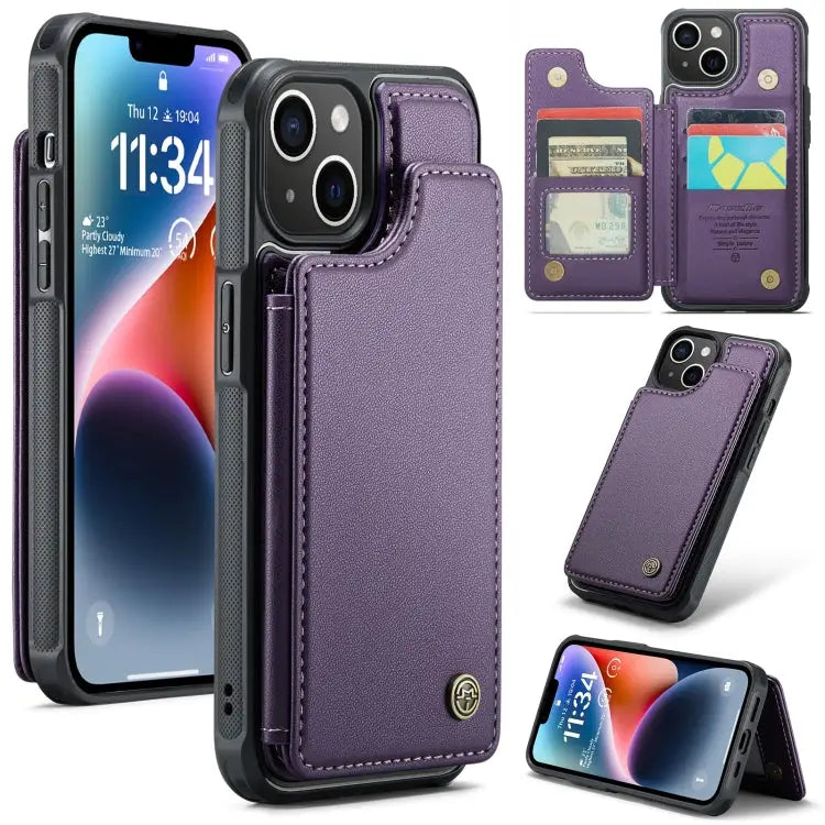 CaseMe C22 Card Slots Holder RFID Anti-theft Phone Case For iPhone 14 Plus For iPhone 14 For iPhone 14 Pro For iPhone