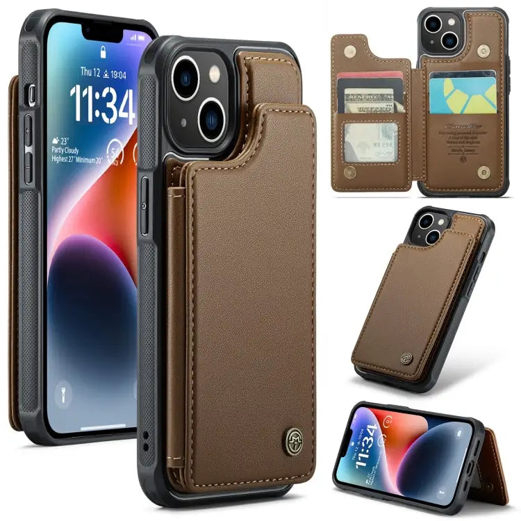 CaseMe C22 Card Slots Holder RFID Anti-theft Phone Case For iPhone 14 Plus For iPhone 14 For iPhone 14 Pro For iPhone