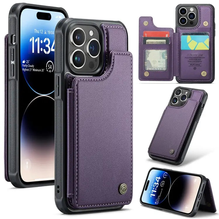 CaseMe C22 Card Slots Holder RFID Anti-theft Phone Case For iPhone 14 Plus For iPhone 14 For iPhone 14 Pro For iPhone
