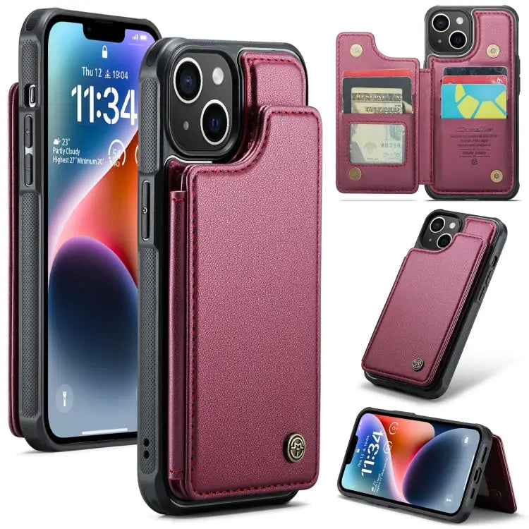 CaseMe C22 Card Slots Holder RFID Anti-theft Phone Case For iPhone 14 Plus For iPhone 14 For iPhone 14 Pro For iPhone