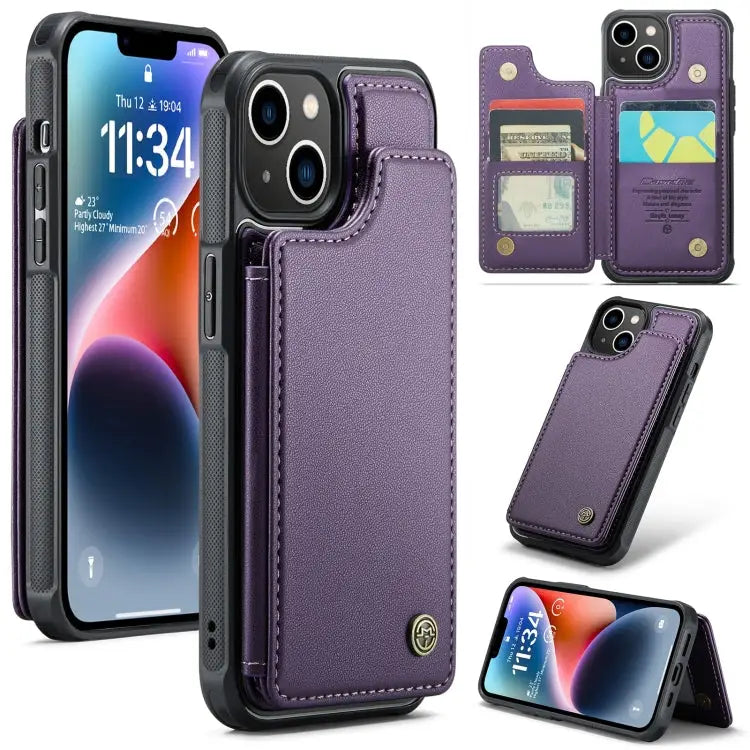 CaseMe C22 Card Slots Holder RFID Anti-theft Phone Case For iPhone 14 Plus For iPhone 14 For iPhone 14 Pro For iPhone