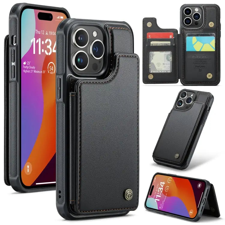 CaseMe C22 Card Slots Holder RFID Anti-theft Phone Case For iPhone 15 Pro Max For iPhone 15 Pro For iPhone 15 Plus