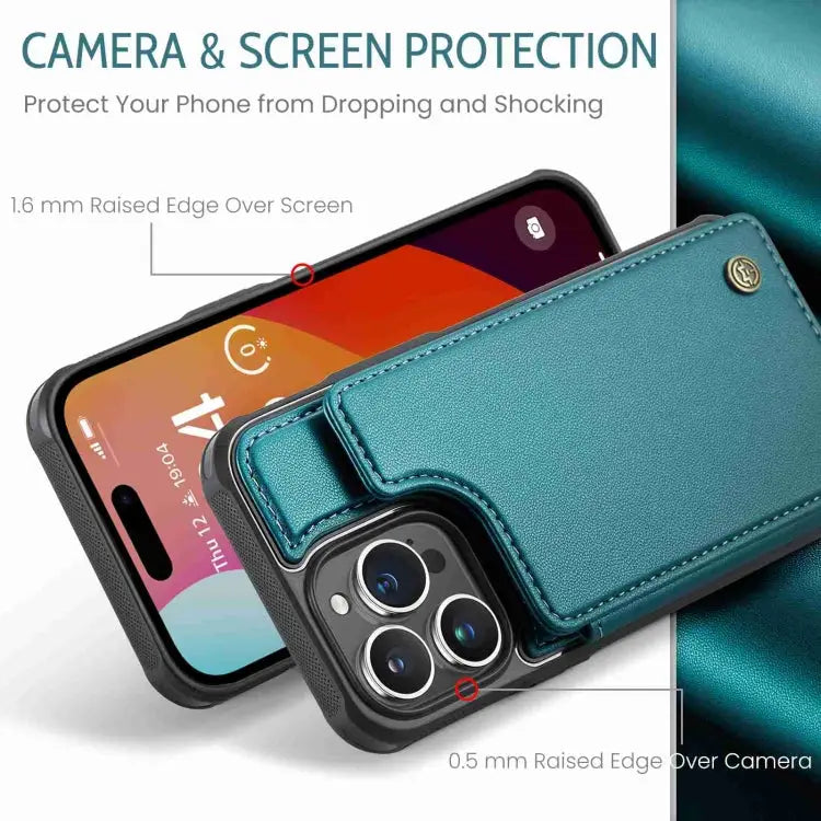 CaseMe C22 Card Slots Holder RFID Anti-theft Phone Case For iPhone 15 Pro Max For iPhone 15 Pro For iPhone 15 Plus