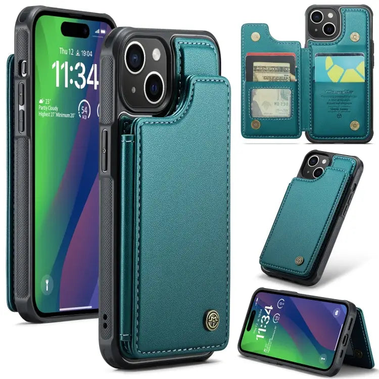 CaseMe C22 Card Slots Holder RFID Anti-theft Phone Case For iPhone 15 Pro Max For iPhone 15 Pro For iPhone 15 Plus