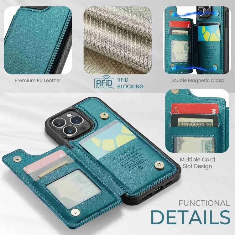 CaseMe C22 Card Slots Holder RFID Anti-theft Phone Case For iPhone 15 Pro Max For iPhone 15 Pro For iPhone 15 Plus