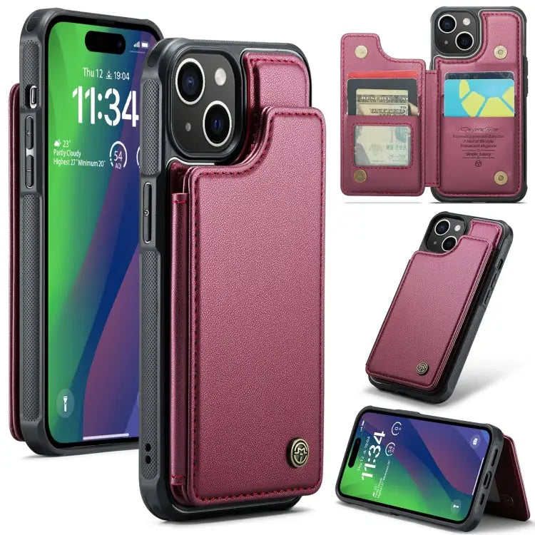 CaseMe C22 Card Slots Holder RFID Anti-theft Phone Case For iPhone 15 Pro Max For iPhone 15 Pro For iPhone 15 Plus