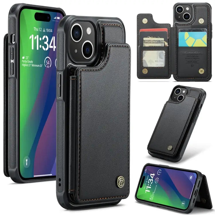 CaseMe C22 Card Slots Holder RFID Anti-theft Phone Case For iPhone 15 Pro Max For iPhone 15 Pro For iPhone 15 Plus