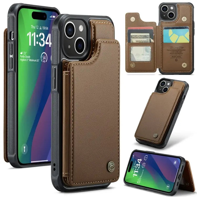 CaseMe C22 Card Slots Holder RFID Anti-theft Phone Case For iPhone 15 Pro Max For iPhone 15 Pro For iPhone 15 Plus