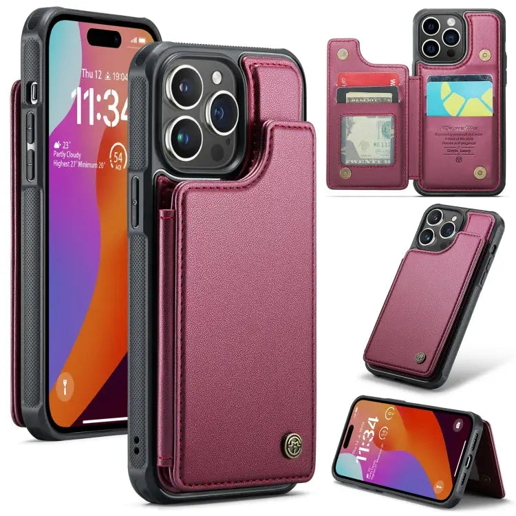 CaseMe C22 Card Slots Holder RFID Anti-theft Phone Case For iPhone 15 Pro Max For iPhone 15 Pro For iPhone 15 Plus