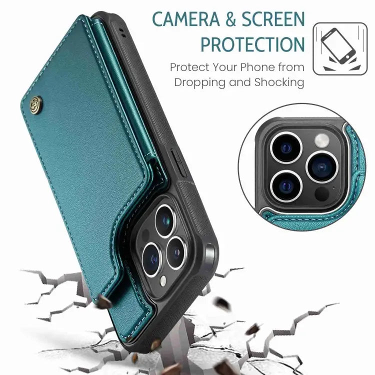 CaseMe C22 Card Slots Holder RFID Anti-theft Phone Case For iPhone 15 Pro Max For iPhone 15 Pro For iPhone 15 Plus
