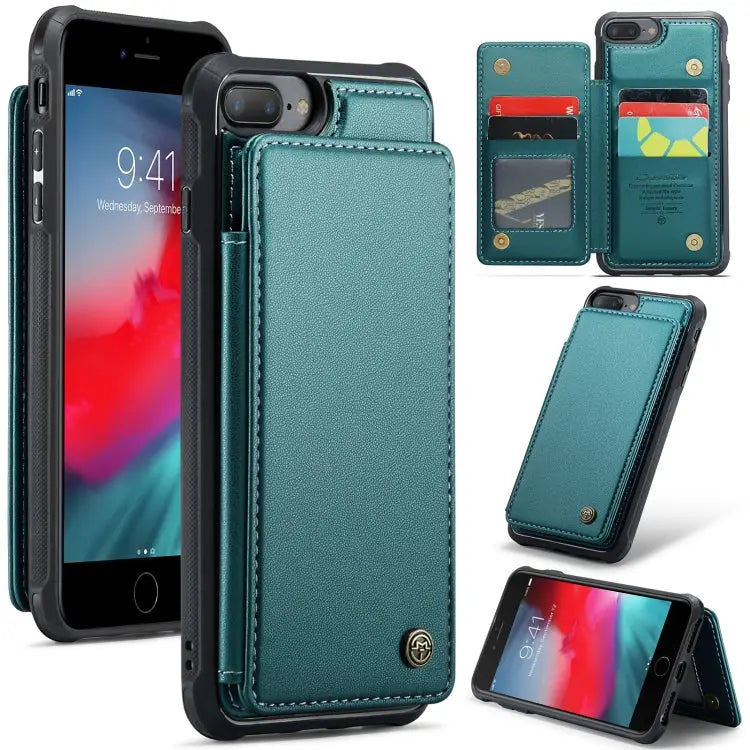 CaseMe C22 Card Slots Holder RFID Anti-theft Phone Case For iPhone 8 Plus / 7 Plus - For iPhone 8 Plus / 7 Plus / Blue