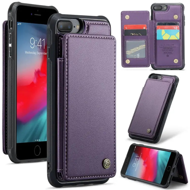 CaseMe C22 Card Slots Holder RFID Anti-theft Phone Case For iPhone 8 Plus / 7 Plus - For iPhone 8 Plus / 7 Plus