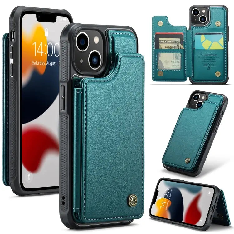 CaseMe C22 Card Slots Holder RFID Anti-theft Phone Case For iPhone SE 2022 / SE 2020 For iPhone 13 Pro Max For iPhone