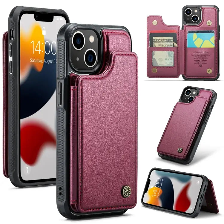 CaseMe C22 Card Slots Holder RFID Anti-theft Phone Case For iPhone SE 2022 / SE 2020 For iPhone 13 Pro Max For iPhone