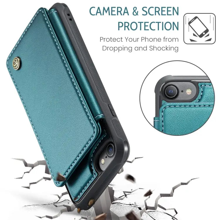 CaseMe C22 Card Slots Holder RFID Anti-theft Phone Case For iPhone SE 2022 / SE 2020 For iPhone 13 Pro Max For iPhone
