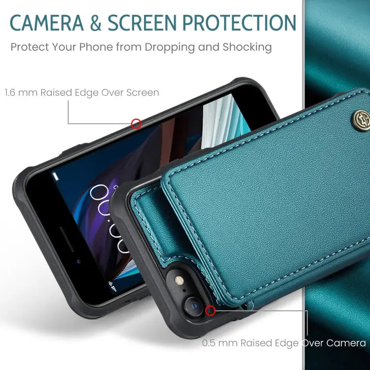 CaseMe C22 Card Slots Holder RFID Anti-theft Phone Case For iPhone SE 2022 / SE 2020 For iPhone 13 Pro Max For iPhone