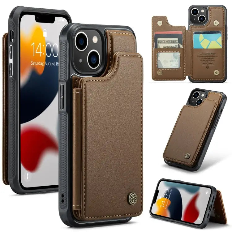 CaseMe C22 Card Slots Holder RFID Anti-theft Phone Case For iPhone SE 2022 / SE 2020 For iPhone 13 Pro Max For iPhone
